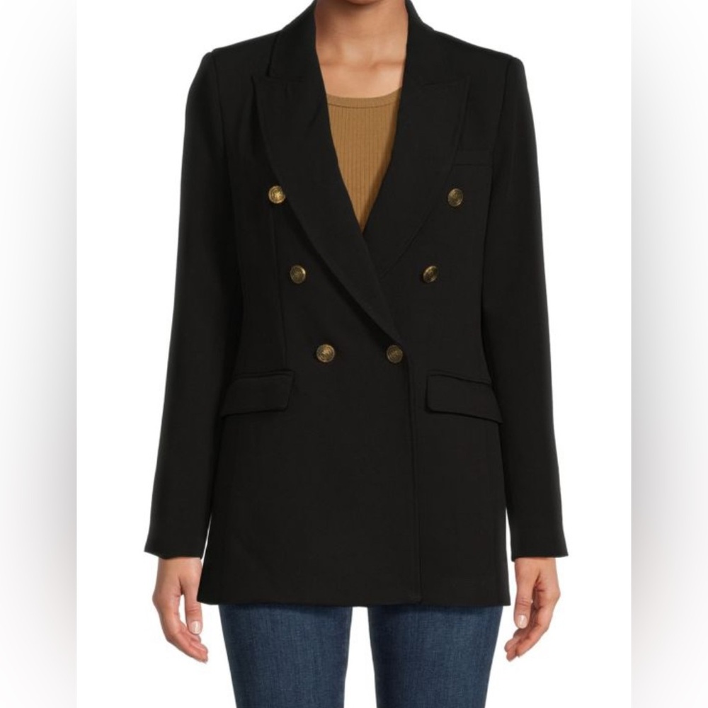 ELIE TAHARI Double Breasted Black Blazer Size 10